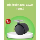 Kilitsiz 4 cm Mobilya Ayağı Tek Adet Pratik ve Dayanıklı - Renkli