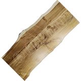 Kilizman Masif Turmalin Meşe Ahşap Kütük Kenarlı Masa Tablası - 80x200 cm - Açık Meşe