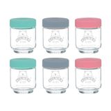 Kilner Bebek Kavanoz Seti 190 ml / 6 Bebek Maması Kabı/Ev Yapımı Bebek Mamasının Saklanması, Dondurulması ve Sunulması/Zararlı Madde ve Yumuşatıcı İçermez/Silikon Kapak 3 Renkte