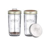 Kilner Fındık sütü/badem sütü üretim seti, aksesuar ve kapaklı 2 kavanoz, 0,5 l
