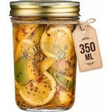 Kilner Geniş Ağızlı Konserve Kavanozu, 350 Ml, Vidalı Kapaklı Konserve Kavanozları, Tüm Meyveleri Veya Tüm Sebzeleri Korumak Için, Vakumlu Mühürleme, Doluluk Göstergesi, ml - Şeffaf
