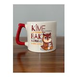 Kime Ne Yaptıysam Hakettiğinden Kırmızı Kulplu D Baskılı Kupa