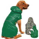 Kimee Köpek Yağmurluğu Ters Çevirilebilir, Tek Taraflı Slicker Panço Ayarlanabilir Su Geçirmez Köpek Yağmurluğu Tasma Delikli/Yansıtıcı Şeritli Kapüşonlu Kar Geçirmez Rüzgar Geçirmez Giysiler,