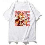 Kimetsu Demon Slayer Rengoku Tanjiro T-Shirt MD54 - Beyaz - XL