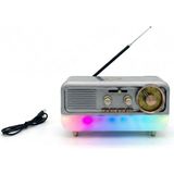 Kimiso Retro Tasarım Bluetooth Hoparlör ve 3 Bantlı Radyo – Şarjlı ve Rgb Işıklı Taşınabilir Ses Sistemi