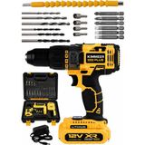 Kimmeer Plus 12V Metal Şanzıman Akülü Vidalama Şarjlı Matkap 2 Vitesli ve Yüksek Tork Özellikli - SARI