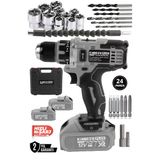 Kimmeer Plus 18V Metal Şanzıman Darbeli Şarjlı Matkap 24 Parça Akülü Vidalama Akülü Matkap Seti Pılastik Madren