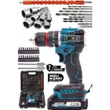 Kimmeer Plus 21V Akülü Vidalama Kömürsüz Motor Şarjlı Matkap 2 Yıl Garanti ile Takım Çantalı