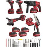 KIMMEER PLUS Kimmeerplus Pro SERİSİ21V 5'lı Set Kırıcı/delici Hilti, Taşlama, Somun Sıkma, ve Testeresi, Matkap