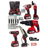 KİMMEER PLUS Profesyonel 21V Matkap Hilti Taşlama Somun Sıkma Testere 5'lı Set