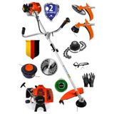 Kimmer Plus 11000RPM 2.1 Hp Yan Tipi Benzinli Motorlu Ot Çalı Çim Biçme Tırpanı-Turuncu