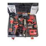 Kimmer Plus Profosyonel 6’Lı Şarjlı Set Matkap Hilti Taşlama Somun Sıkma Testere Makas