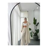 Kimono Takın Uzun Maxi Boy Gömlek Pantolonlu Takım