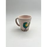 Kimya Ceramics Handmade Seramik Kahve Fincanı - Kuşdesenli - 1 Adet - 150 ml