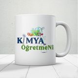 Kimya Öğretmenlerine Özel Öğretmenler Günü Hediyelik Baskılı Kupa - Beyaz - 300 ml
