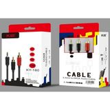 Kın KY-180 3.5 to 2 RCA 1 m Standart Ses Kablo