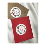 Kınamıza Hoşgeldiniz Sticker Çelenkli Yuvarlak Mat Etiket 4 Cm (40 Adet)
