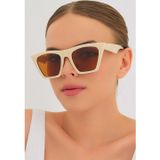 Kinary Kadın Güneş Gözlüğü Krem Cat Eye 1009 Krem