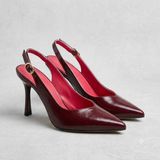 Kindep (Park Moda) Burnu Kapalı Topuklu (8 Cm) Kadın Ayakkabı Bordo