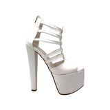 Kindep Yüksek Topuklu (18 Cm) Platform (7 Cm) Kadın Ayakkabı Beyaz