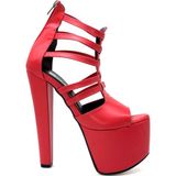 Kindep Yüksek Topuklu (18 Cm) Platform (7 Cm) Kadın Ayakkabı Kırmızı