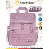 Kinder Baby Merlin Termal Pembe Anne Bebek Bakım Çantası Hafif Kapitone Kumaş ile Tasarlandı