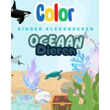 KInder Kleurboeken | Oceaan Dieren: 20,32 x 25,4 cm | Eenzijdig makkelijk in te kleurenafbeeldingen | Walvis, orka, dolfijn, kwal, inktvis, haai, vissen, waterschildpad en nog veel meer!