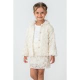 Kinderos Güllü Ceket ve Etekli Kız Çocuk 3\'lü Takım - 26K 2238 - Beyaz - 9 Yaş
