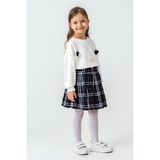 Kinderos Kareli Etekli Kız Çocuk 3\'lü Takım - 26K 6359 - Lacivert - 7 Yaş