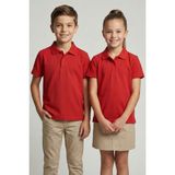 Kinderos Pamuklu Kısa Kollu Basic Düz Polo Yaka Okul Tişört - 26Y 0603 - Kırmızı - 11 Yaş