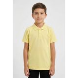 Kinderos Pamuklu Kısa Kollu Basic Düz Polo Yaka Okul Tişört - 26Y 0603 - Sarı - 5 Yaş