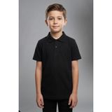 Kinderos Pamuklu Kısa Kollu Basic Düz Polo Yaka Okul Tişört - 26Y 0603 - Siyah - 6 Yaş