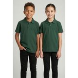 Kinderos Pamuklu Kısa Kollu Basic Düz Polo Yaka Okul Tişört - 26Y 0603 - Yeşil - 10 Yaş