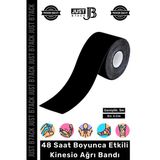 #Kinesiobant Premium Hipoalerjenik Kol Omuz Sırt Bacak Sporcu Kas Bandajı 5M X 5Cm Siyah Ağrı Bandı