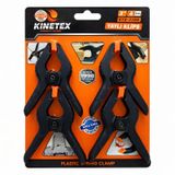Kinetex Ktx-3388 Yaylı Klips 4 Lü Set 3 Plastik Sıkıştırma Mandalı Mandal Tip Işkence Pense Klips
