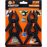 KİNETEX KTX-3388 Yaylı Klips 4’lü Set 3” Plastik Sıkıştırma Mandalı | Mandal Tip İşkence Pense Klips