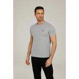 Kinetix Basıc Erkek Gri Kısa Kol T-Shirt - Gri Melanj