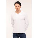 Kinetix Beyaz Erkek Uzun Kol T-Shirt MB SN329 UKOL POLO 4PR