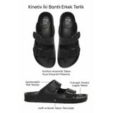 Kinetix Erkek Siyah Çift Tokalı Ayarlanabilir Anatomik Tabanlı Günlük Terlik