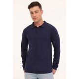 Kinetix MB SN329 Ukol Polo 4pr Lacivert Erkek Uzun Kol T-Shirt - 2XL