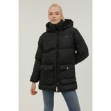 Kinetix W-Bella Coat 2Pr Siyah Kadin Uzun Kaban