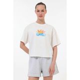 Kinetix Wl Anwar 11BT264 5fx Ekru Kadın Kısa Kol T-Shirt - M - Bej