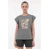 Kinetix Wl Gosıa 11MS201 5fx Antrasit Kadın Kısa Kol T-Shirt - XS - Gri