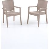 King 2'li Rattan Sandalye Cappuccino