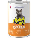King 400 gr Tavuk Etli Yetişkin Kedi Yaş Maması Ekonomik Kanatlı Eti İçeren Besleyici Seçenek - 1