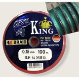 King 4x Ip Misina Ultra Sensitive 0.18 mm 100 Metre - 100 Mt