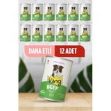 King Beef Sos İçerisinde Et Parçacıklı Dana Etli Köpek Konservesi, 400 gr, 12 Adet