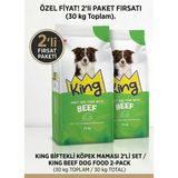 King Biftekli Yetiskin Köpek Mamasi 15 Kg 2Li Set