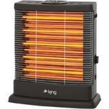 King Boyler KI6276 - 2900 W 5 Çubuklu Maxi Quartz Isıtıcı Elektrikli Soba - Siyah