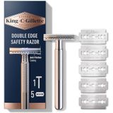 King C. Gillette Krom Kaplama Saplı Tıraş Bıçağı + Jilet 5'li